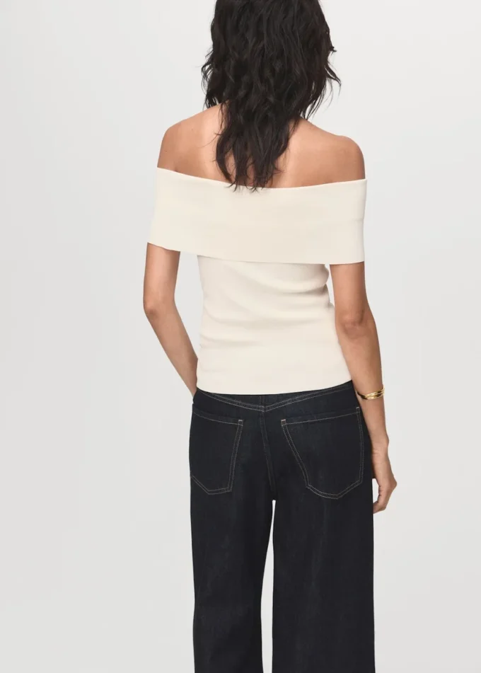 Top lavorato a maglia senza spalline Top lavorato a maglia senza spalline