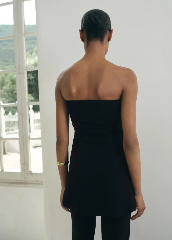 Top lavorato a maglia senza spalline Top lavorato a maglia senza spalline