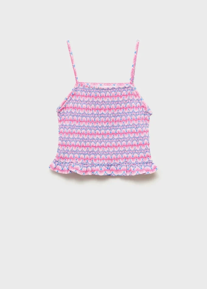 Top stampato con ruches Top stampato con ruches