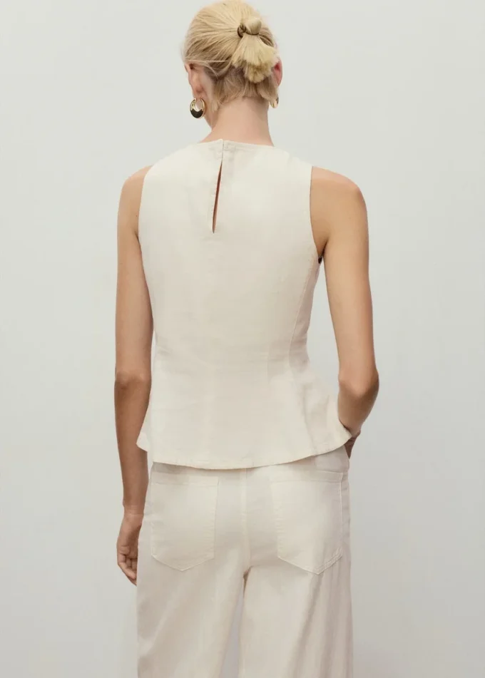 Top svasato in denim Top svasato in denim