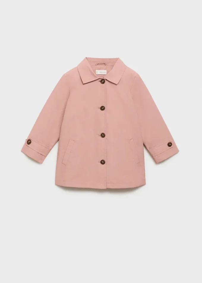 Trench in cotone con bottoni Trench in cotone con bottoni