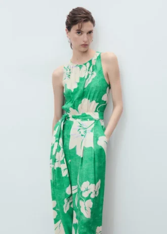 Tuta con cintura stampata