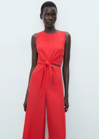 Tuta in lyocell con dettagli cut-out e nodi