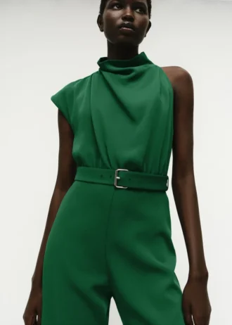 Tuta lunga asimmetrica con cintura