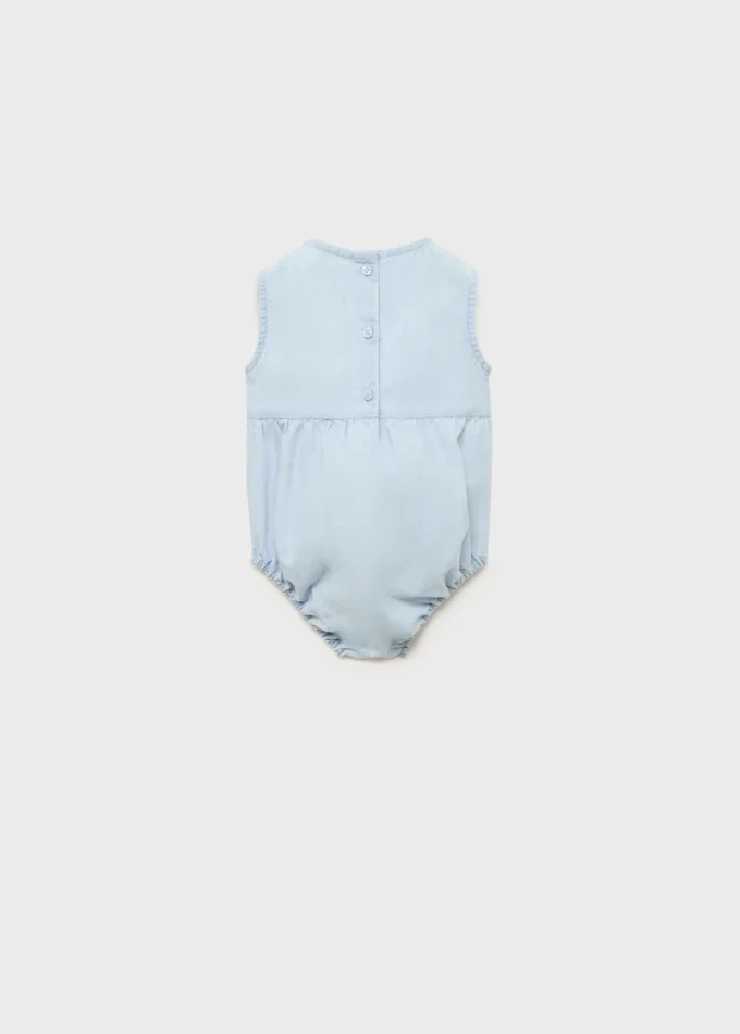 Tutina in denim ricamata Tutina in denim ricamata