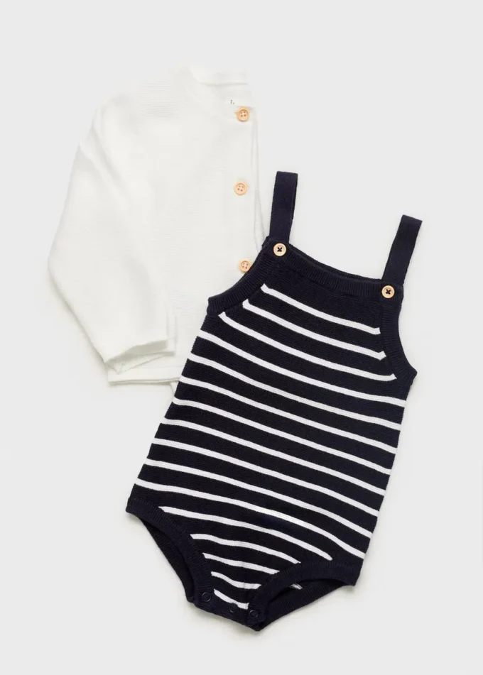 Tutina in maglia a righe