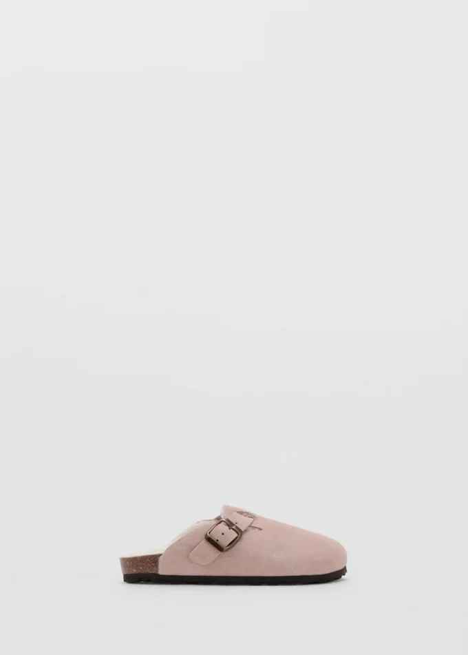 Zoccoli in pelle di montone con fodera effetto pelliccia Zoccoli in pelle di montone con fodera effetto pelliccia